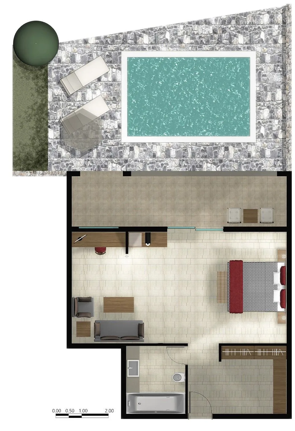 Eagles Palace Hotel, Uranopolis, Grčka — Bungalow with Private Pool Sea View