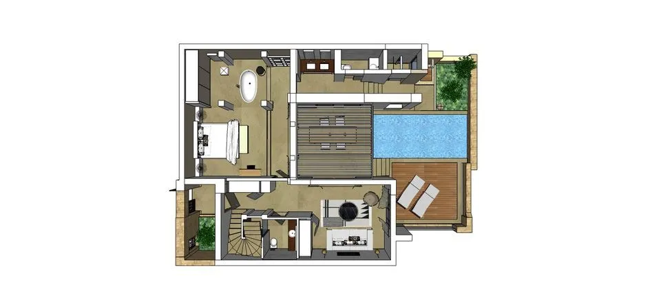 Eagles Villas, Uranopolis, Grčka — Residential 2 Bedroom Pool Villa with Private Garden