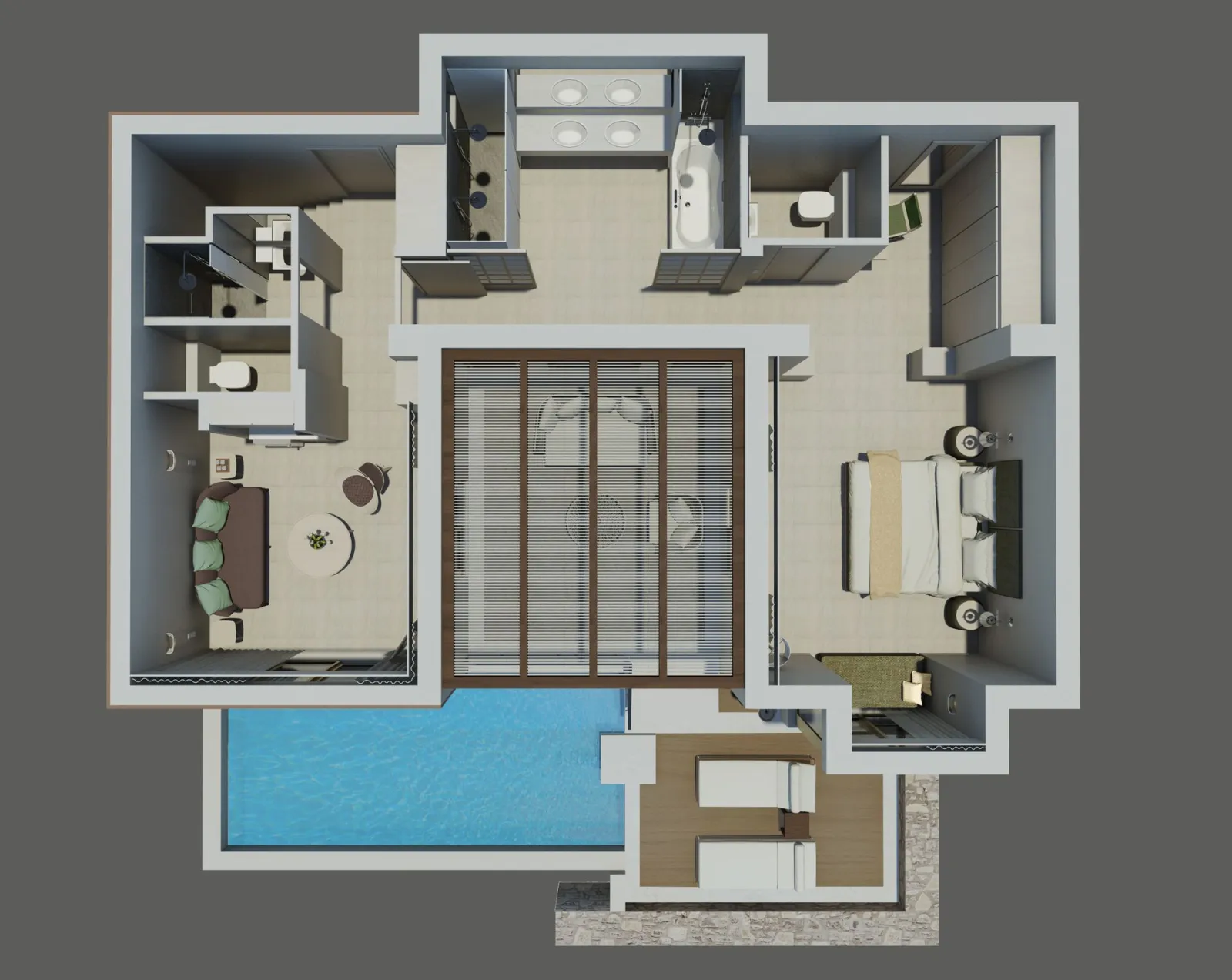 Eagles Villas, Uranopolis, Grčka — Residential 3 Bedroom Pool Villa with private garden