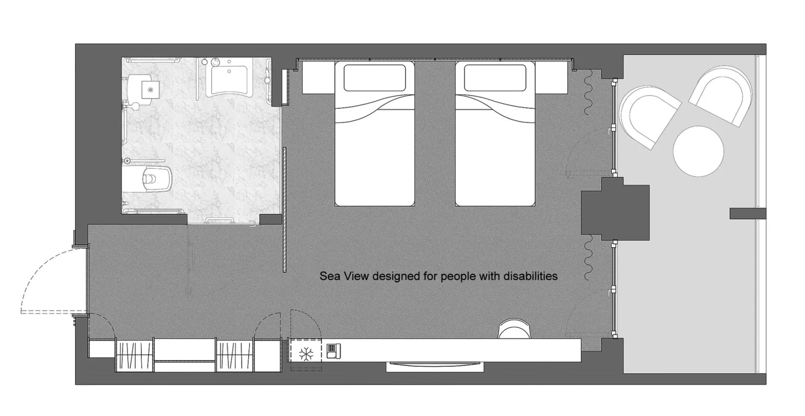 Mount Athos Resort, Jerisos, Grčka — Accessible Twin Room With Sea View