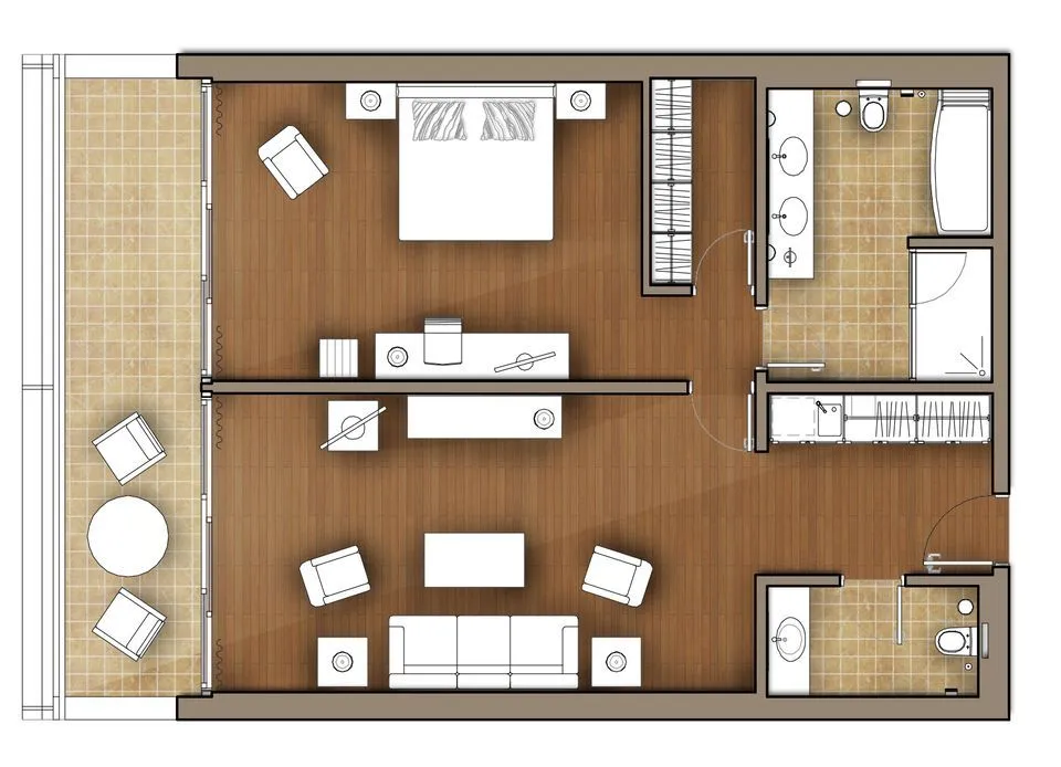 Porto Carras Grand Resort Meliton Hotel, Neos Marmaras, Grčka — Superior One bedroom Suite Sea/Marina View