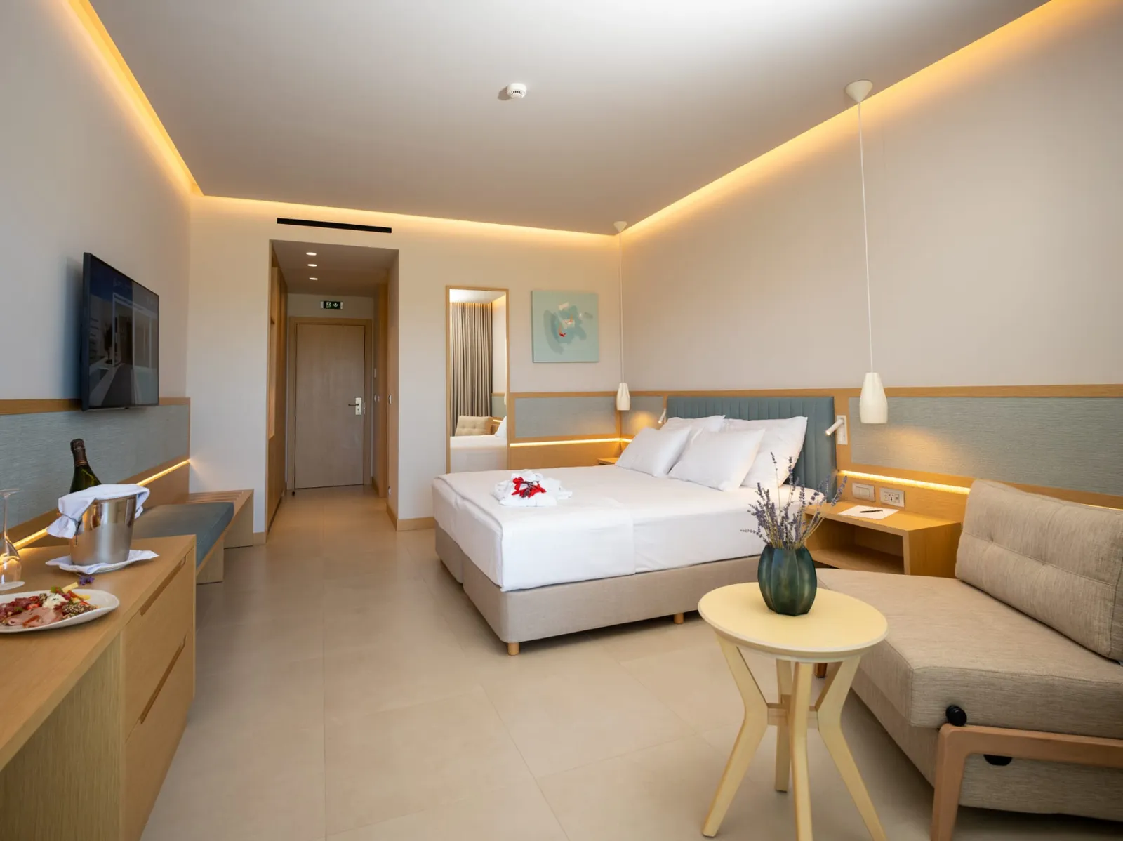 Ammoa Luxury Hotel & Spa Resort, Agios Ioannis, Grčka — Deluxe Room Lateral Sea View