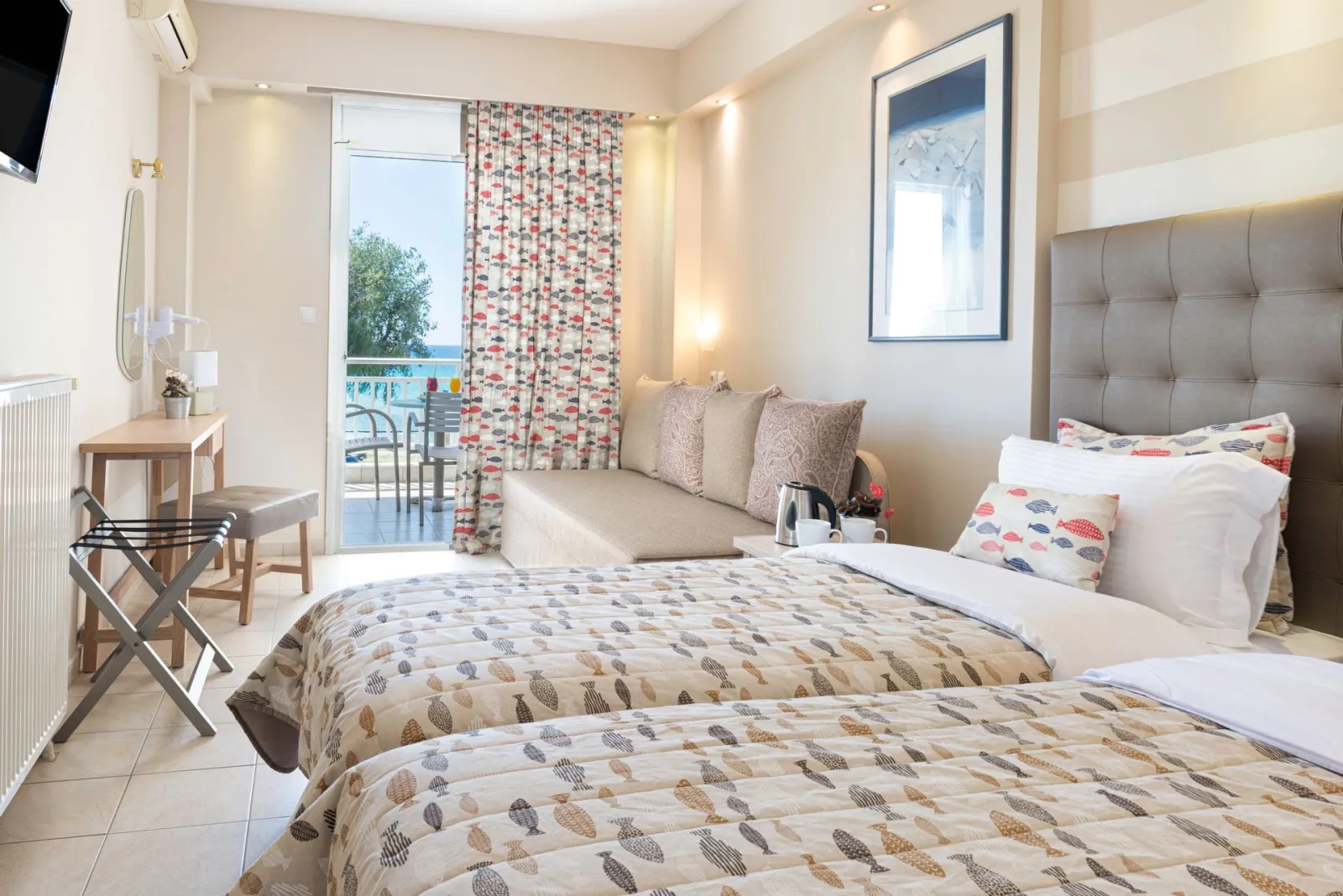 Georgalas Sun Beach Resort, Nea Kalikratija – Geoponika, Grčka — Superior Triple Room Sea View (Hotel)