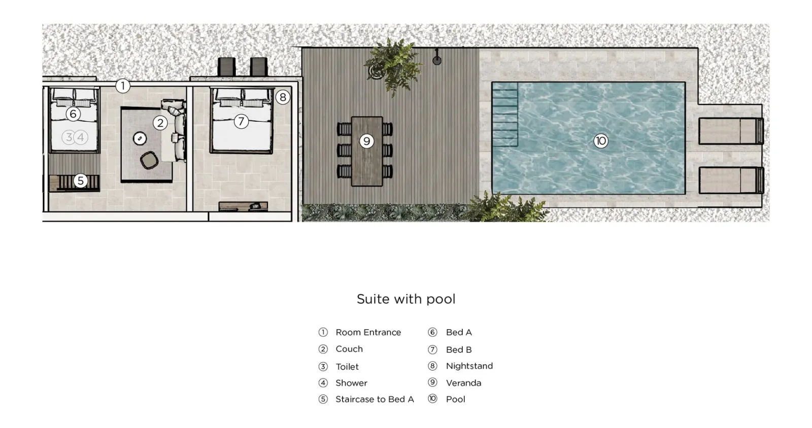 ERGON Beach House Nikiti, Nikiti, Grčka — Suite with Garden & Pool