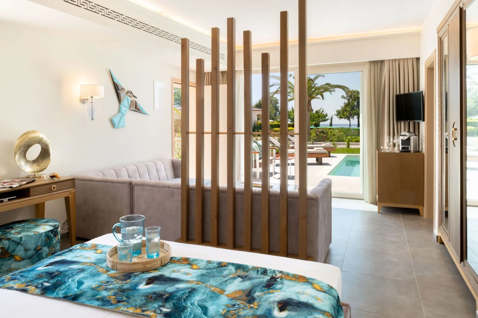 Alexandra Beach Thassos Spa Resort, Potos, Grčka — Junior Suite Sea View with Private pool