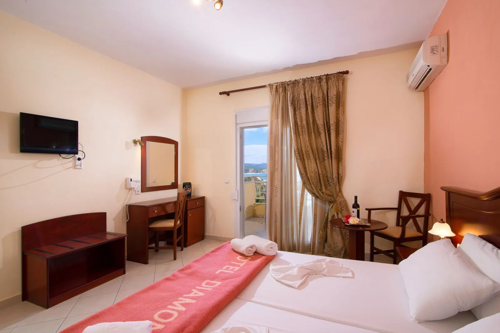 Hotel Diamond, Limenaria, Grčka — Standard Double Room with Sea View