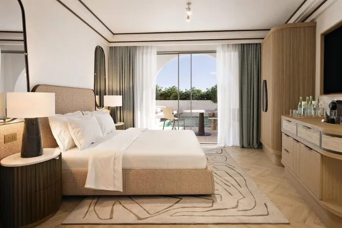 Conrad Corfu, Molos, Grčka — Double Room King Deluxe With Private Pool & Aqua Piazza View