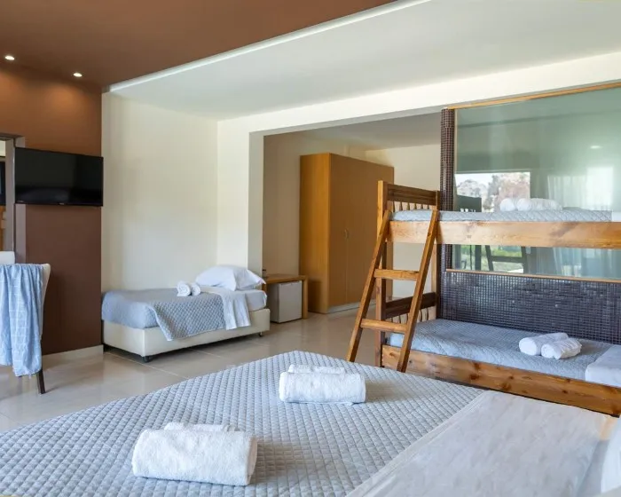 Anavadia Hotel By Anayia All-Inclusive Resorts, Rodos, Grčka — Family Room Open Plan with  Twin Beds or Bunk Bed Pool View