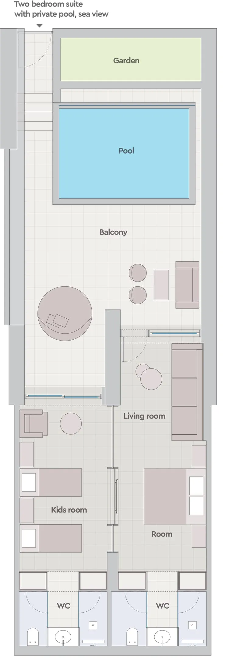 MarBella, Agios Ioannis Peristeron, Grčka — Two Bedroom Bungalow Suite Private Pool