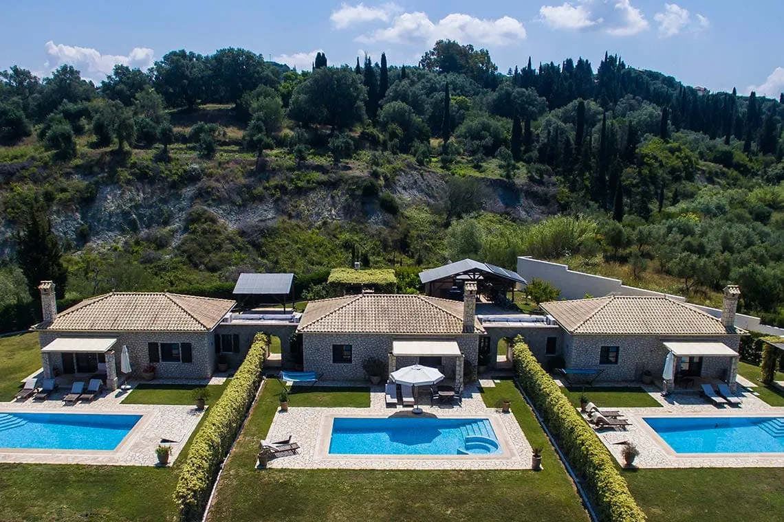 Mega Lithari Villas Corfu, Mega Litari, Grčka — PREMIUM RUSTIC SEA VIEW VILLA | PRIVATE POOL