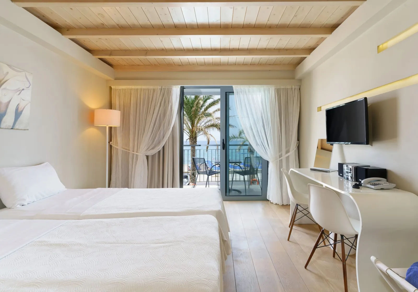 Aegean Pearl Hotel, Rethymno, Grčka — Family Room Split Level with Sea View