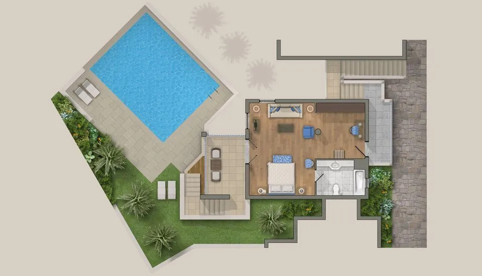 Aquila Rithymna Beach, Rethymno, Grčka — Mythica Bungalow Suite with Private Pool - Sea View