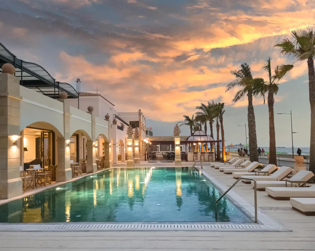 Grecotel Plaza Beach House, Rethymno, Grčka — plaža