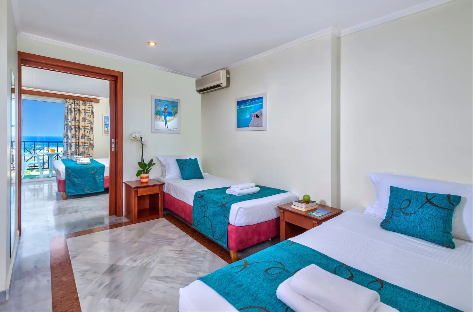 Rethymno Mare & Water Park, Rethymno, Grčka — Superior Family 2 Bedrooms Sea View on All Inclusive