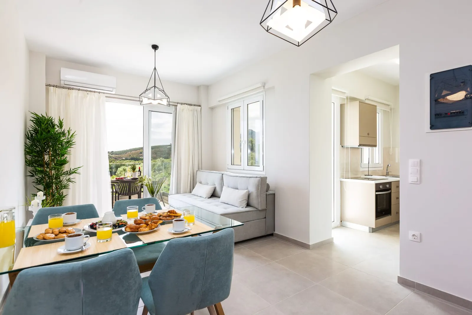 Vigla Suites, Vederi, Grčka — One Bedroom Apartment with Side Sea View