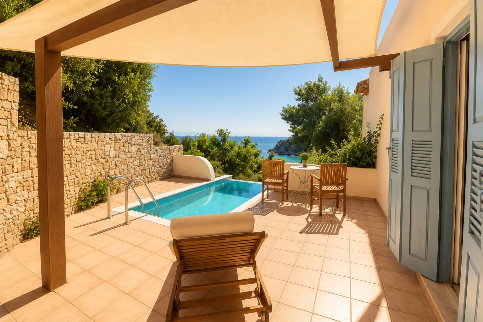 Alonissos Beach Bungalows & Suites Hotel, Milia, Grčka — Family Bungalow Pool