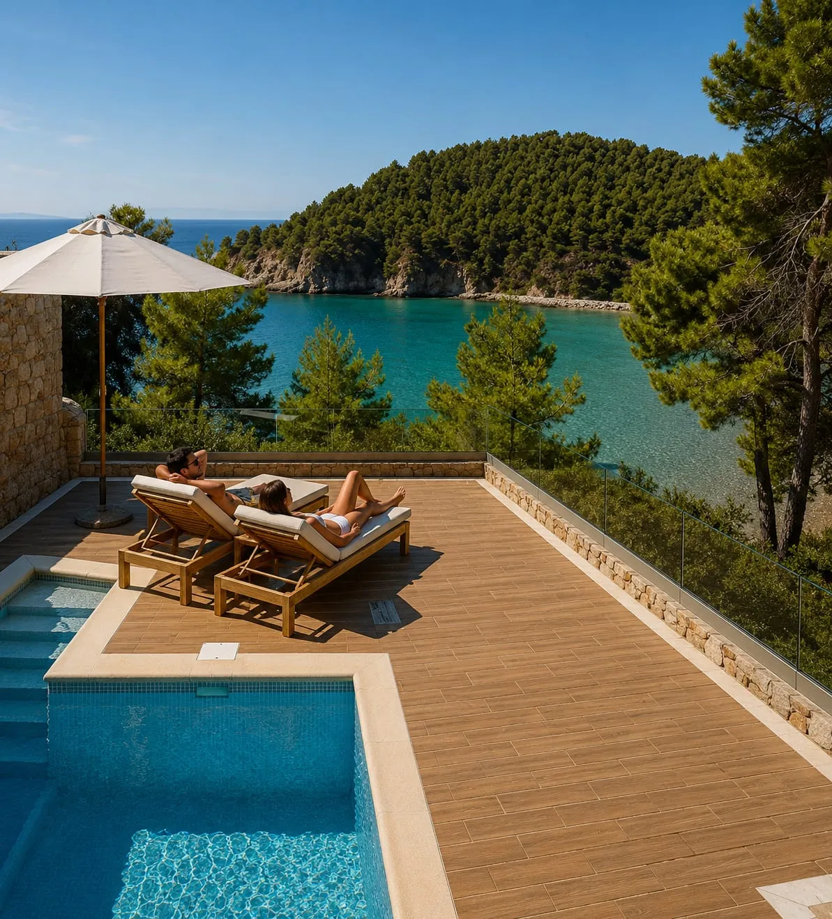 Alonissos Beach Bungalows & Suites Hotel, Milia, Grčka — Suite Pool