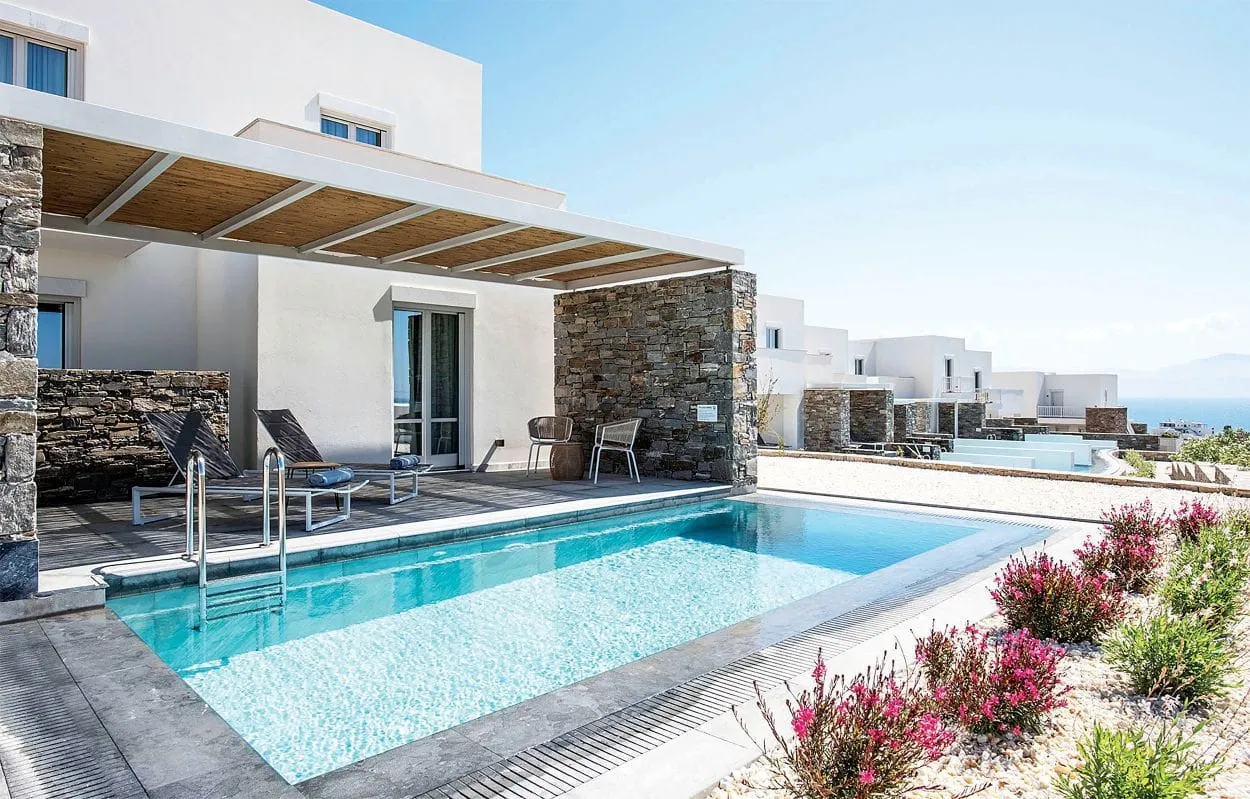 Summer Senses Luxury Resort Paros, Drios, Grčka — Senses Suite Private Pool Sea View
