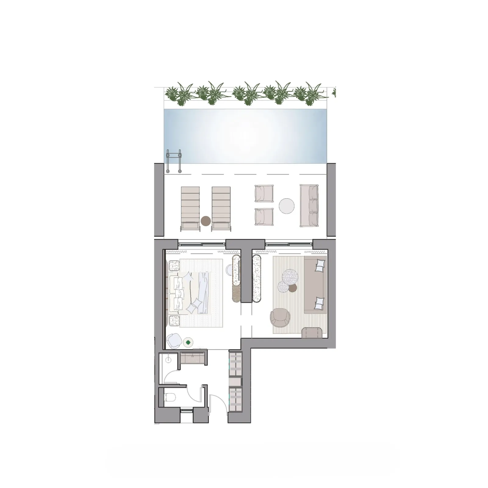 Vione Paros, Nausa, Grčka — One Bedroom Suite With Private Pool & Sea View