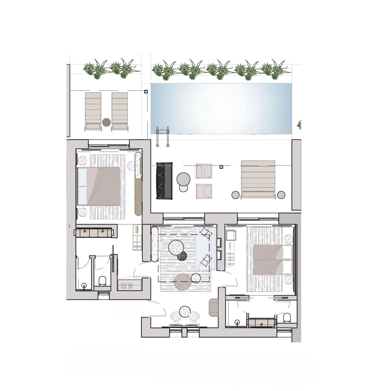Vione Paros, Nausa, Grčka — Two Bedroom Suite With Private Pool & Sea View