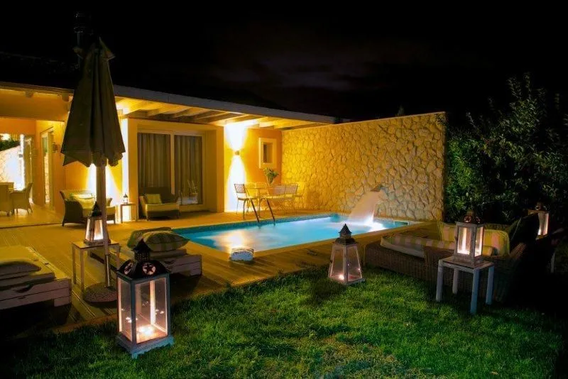 Litohoro Olympus Resort Villas & SPA, Plaka Litohoro, Grčka — VIP Executive  Villa Hot Tub and Private Pool