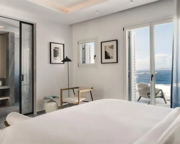 Deos Mykonos, A Myconian Collection-Adult Only, Tagoo, Grčka — Guestroom Delta with Private Pool Sea View