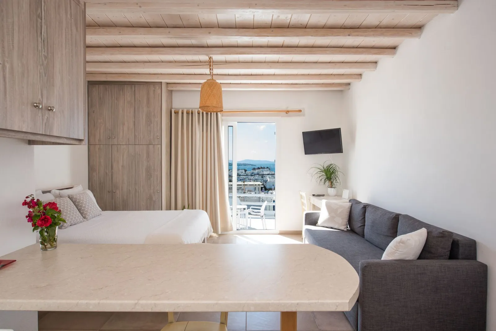 Eleanna's Mykonos, Petinaros, Grčka — Deluxe Queen Studio Seaview