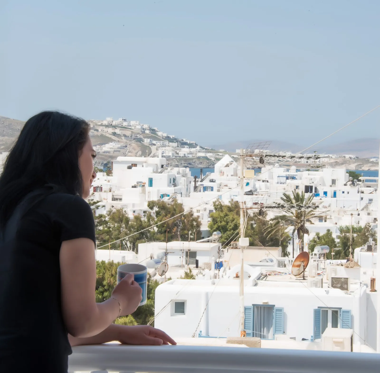 Eleanna's Mykonos, Petinaros, Grčka — Family Room With Seaview