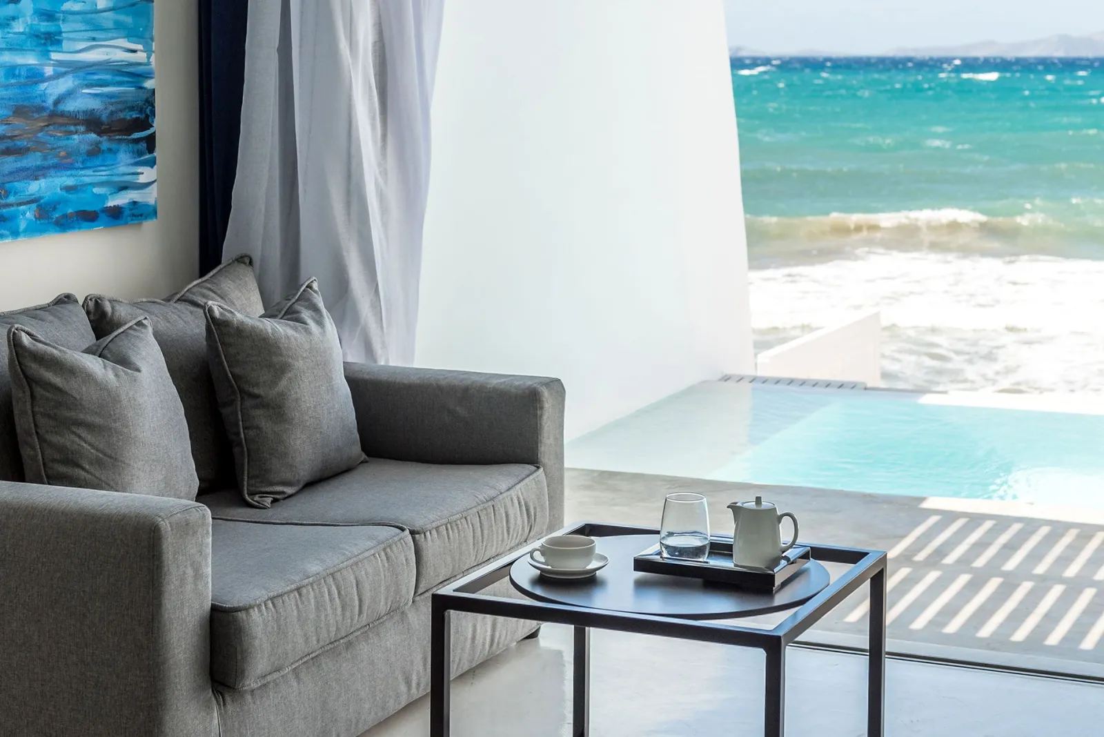 Knossos Beach Bungalows Suites Resort & Spa, Gurnes, Grčka — 2 Bedroom Island Suite Seafront with Private Heated Pool and Beach Access