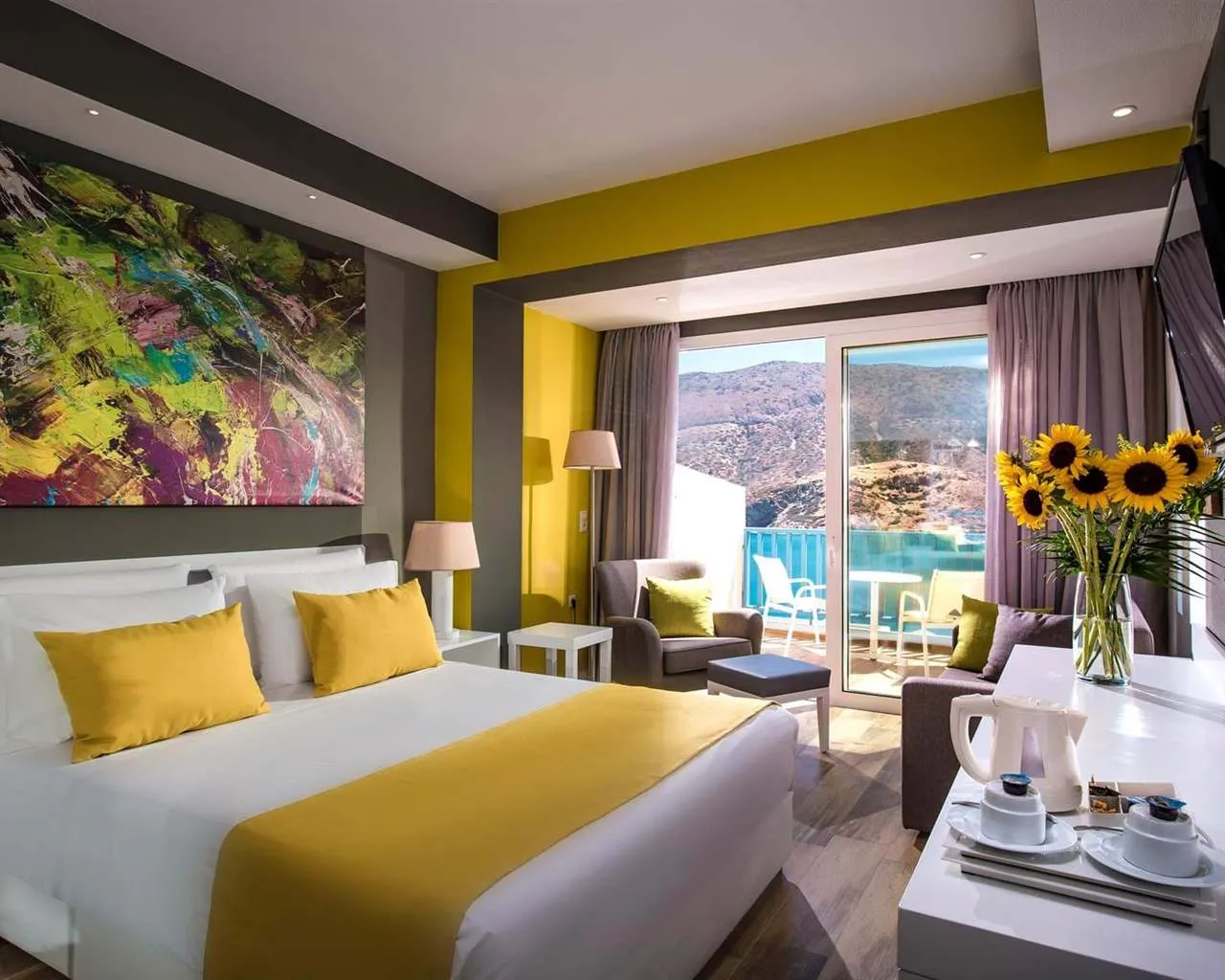 Fodele Beach and Waterpark Holiday Resort, Fodele, Grčka — Room Sun Sea View