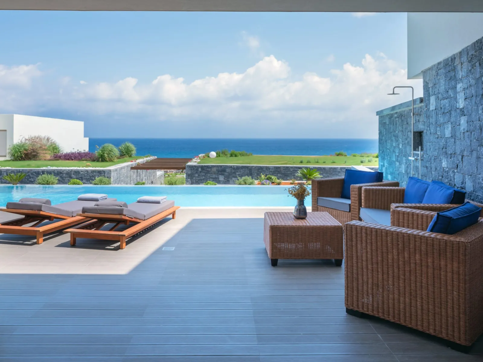 Nana Princess Suites Villas & Spa, Kutulufari, Grčka — Dream Princess Villa 2 bedrooms in 2 floors Sea View with private pool outdoor whirlpool & SoulSauna
