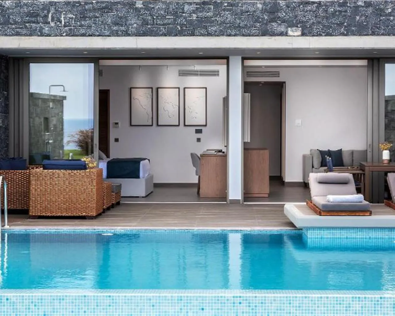 Nana Princess Suites Villas & Spa, Kutulufari, Grčka — Suite Ambassador Wellbeing Private Heated Pool, SoulSteam & Gym /Unique Suites Collection Sea View