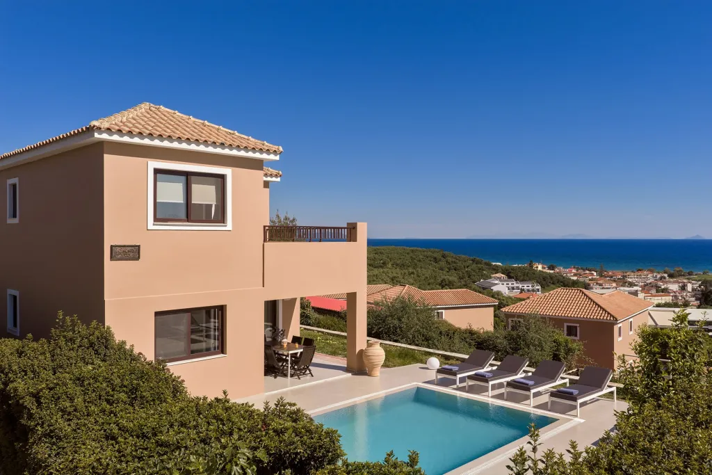 St. John Villas Zakynthos, Tsilivi, Grčka — Premium Three-Bedroom Villa with Private Pool & Sea View