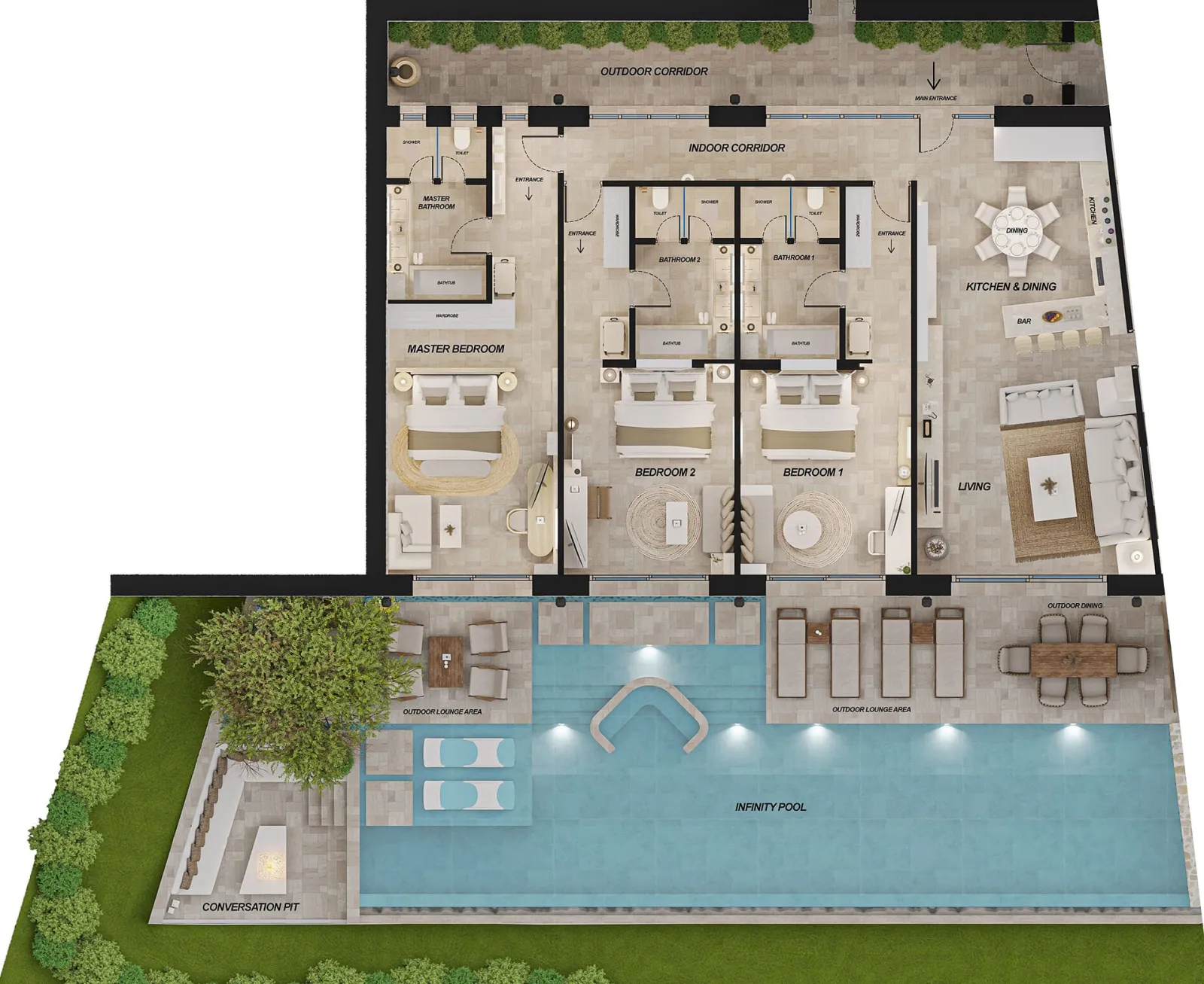 Lesante Cape, Akrotiri, Grčka — The Edge Three Bedroom Sea Front Pool Villa