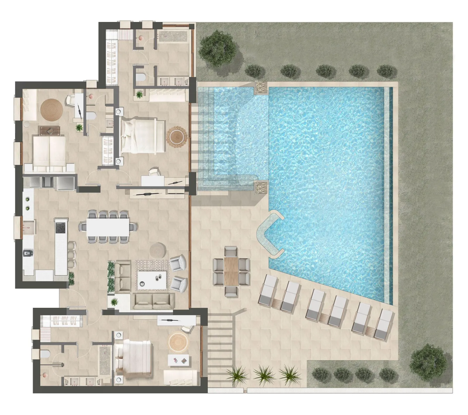 Lesante Cape, Akrotiri, Grčka — Three Bedroom Sea Front Pool Villa