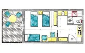 Xenios Faros Apartments, Posidi, Grčka — Studio Garden View