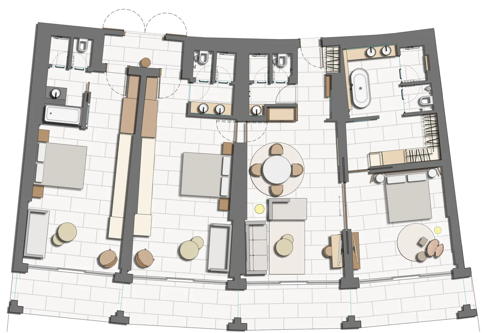 Miraggio Thermal Spa Resort, Paljuri, Grčka — Three Bedroom Suite Pool Front Ground Floor