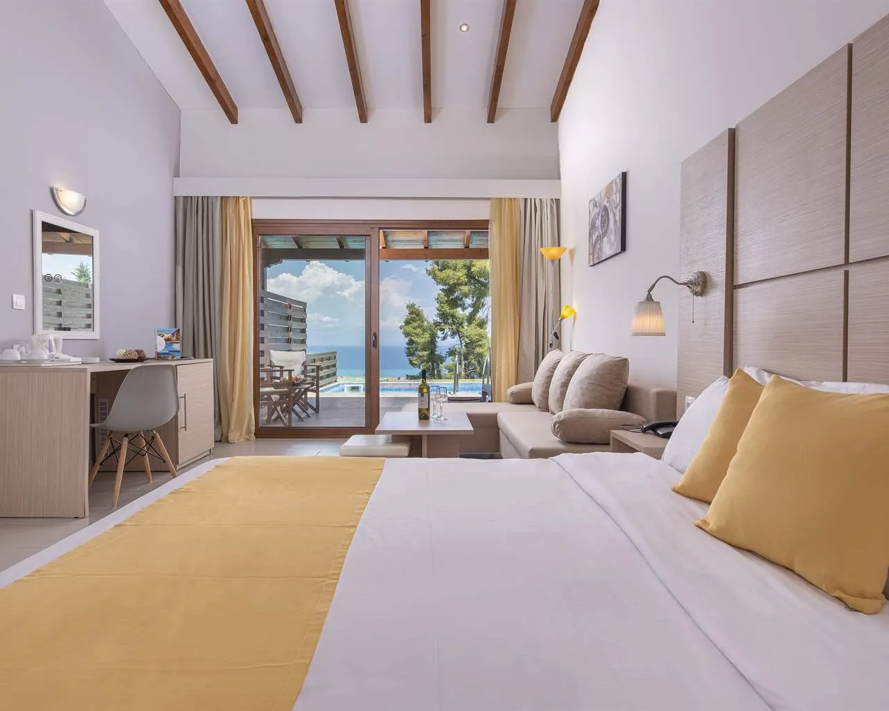 Alia Luxury Resort Hotel & Villas (Adults only), Pefkohori, Grčka — Junior Suite For Single Use Private Pool Garden/Side Sea View